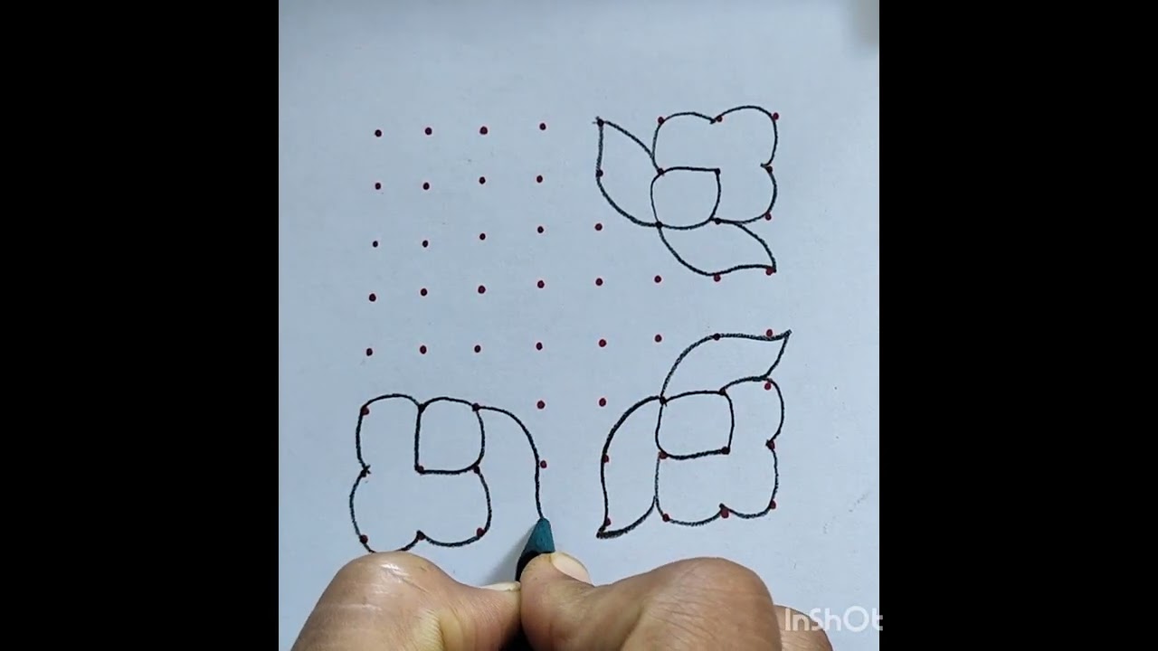 8*8Dots Easy rangoli|festival rangoli|#friday #muggulu 
