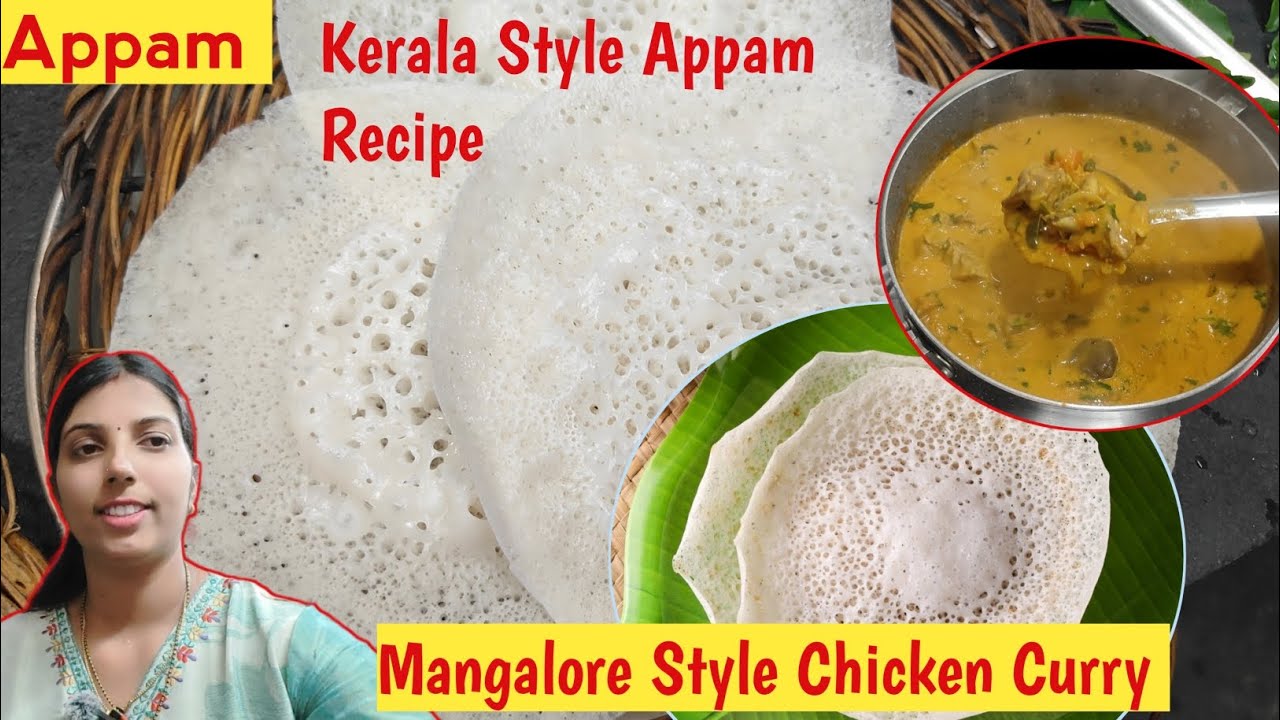 Kerala Style Appam recipe with Mangalore Style Chicken Curry | Velliyappam Recipe | Chicken Curry
