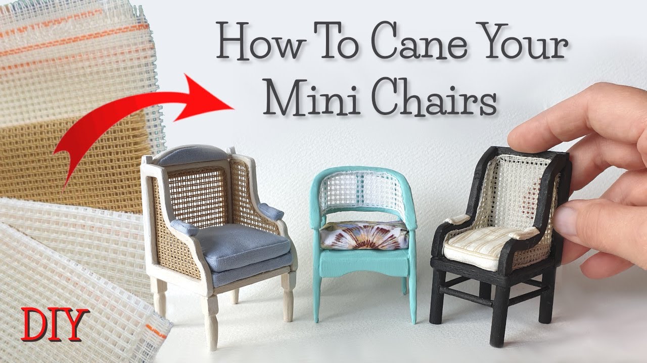 Add Easy CANE EFFECT #CaneChair #MiniatureChair #Miniatures #DollhouseChairs #RattanChair #DIY