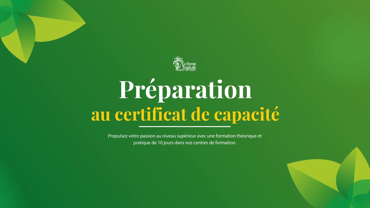 Pr&eacute;paration au certificat de capacit&eacute;