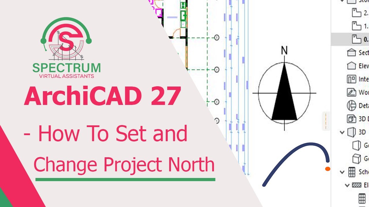 ArchiCAD 27 — Как установить или изменить север проекта в ArchiCAD 27. Учебное пособие для начина...