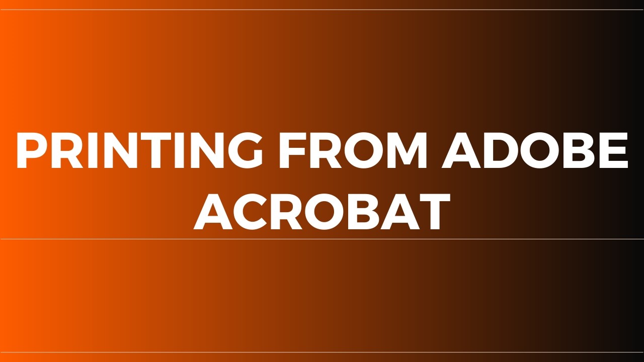 Printing Your Resume From Adobe Acrobat