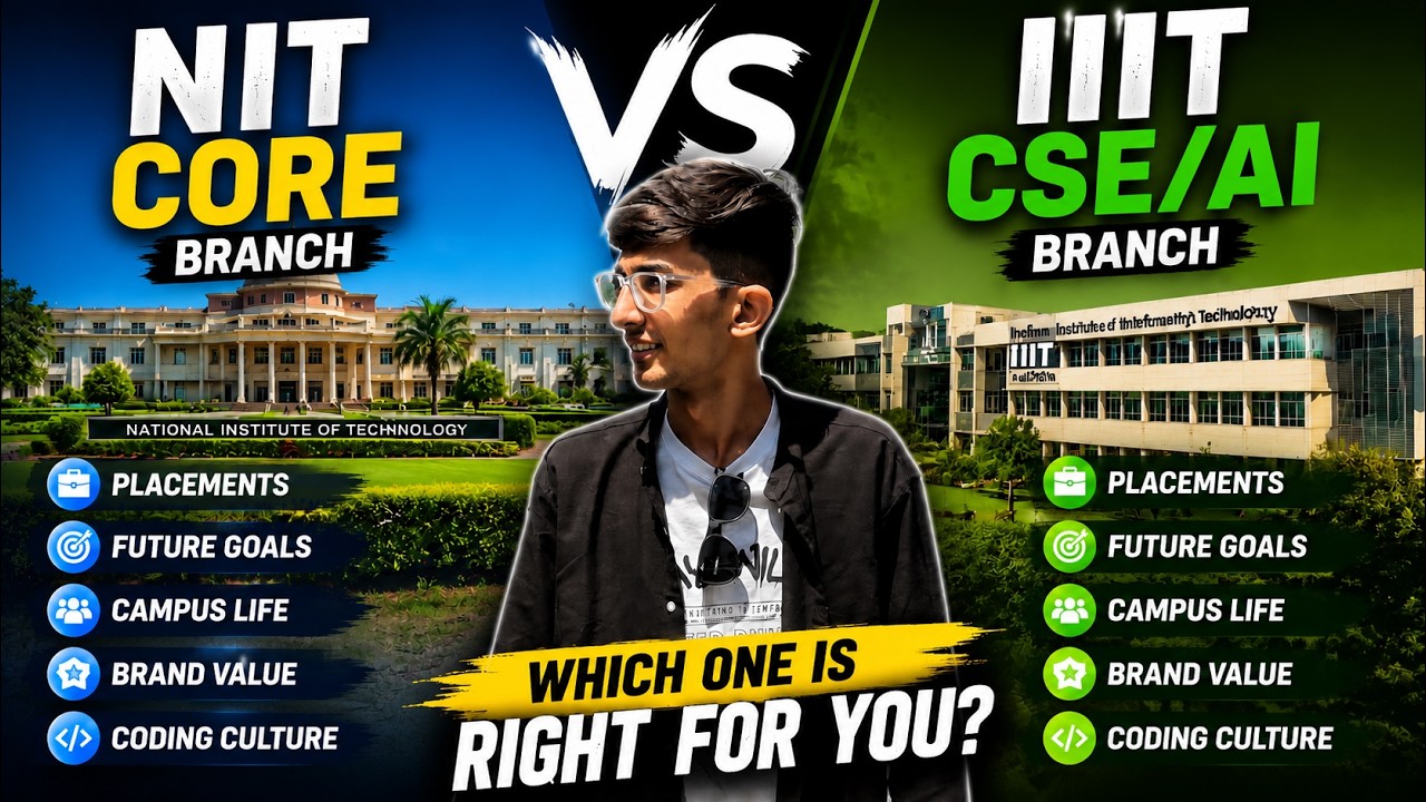 NIT Core Branch vs IIIT CSE/AI/ECE ⚡ || Detailed Explanation || ft. Jitu Rewar from IIIT KOTA.