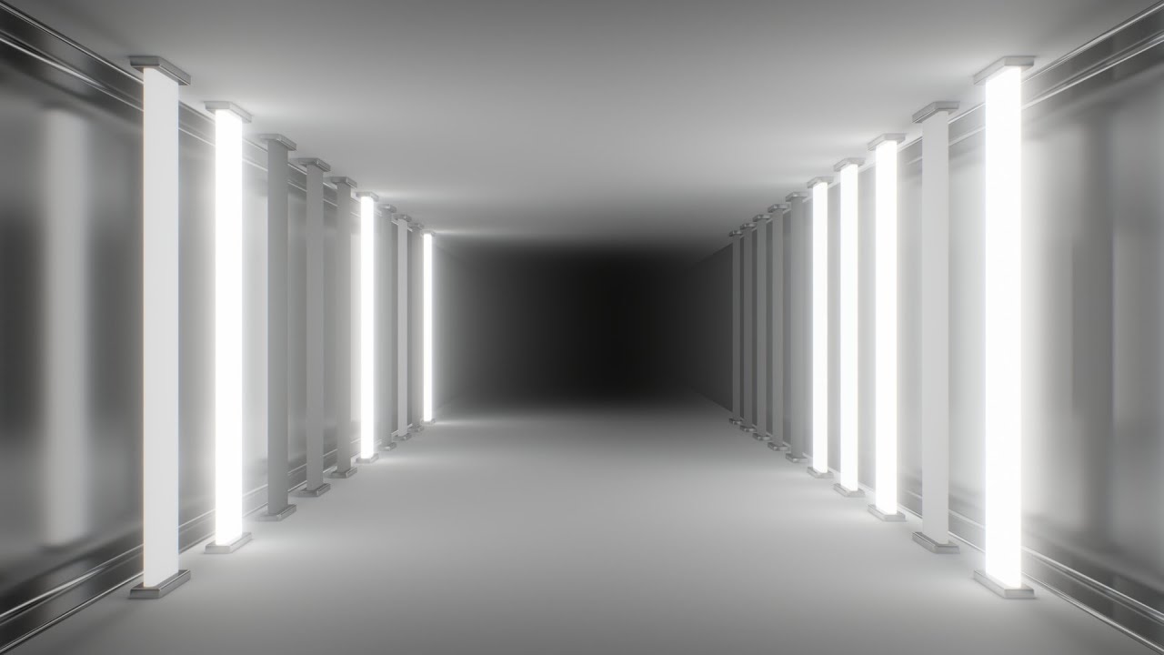 Fast Flashing Lights Black and White Strobe Neon Tunnel Corridor Hall 4K VJ Loop Motion Background