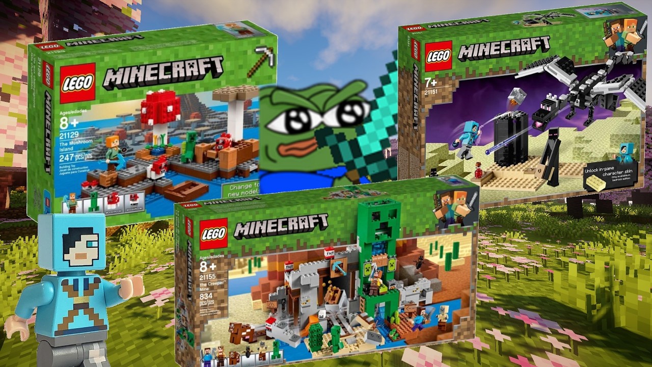 LEGO MINECRAFT SETY - SPECIÁLNÍ FUNKCE, FIGURKA A MNOHEM VÍCE... (21129, 21151, 21155)