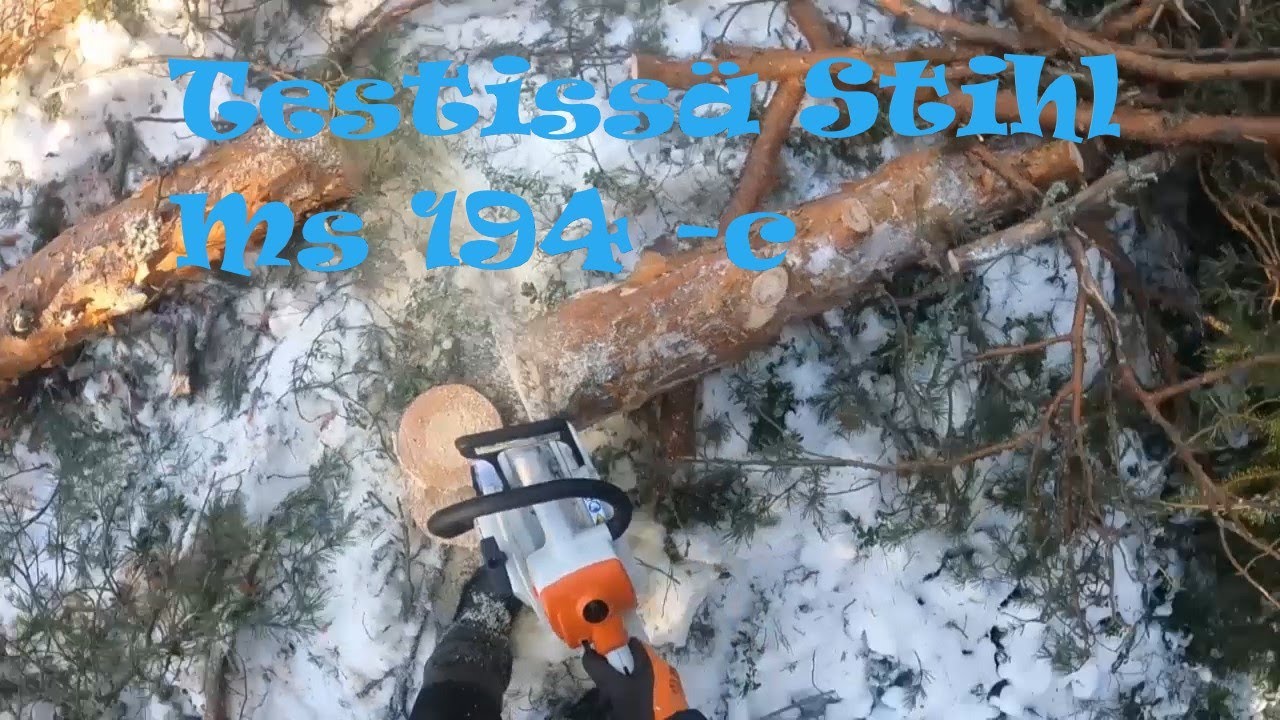 Testissä Stihl MS 194 - C  Kärkipyörättömällä laipalla