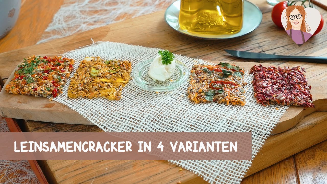 🌱🍘Leinsamencracker - knusprige Cracker in 4 Varianten | vegan basisch