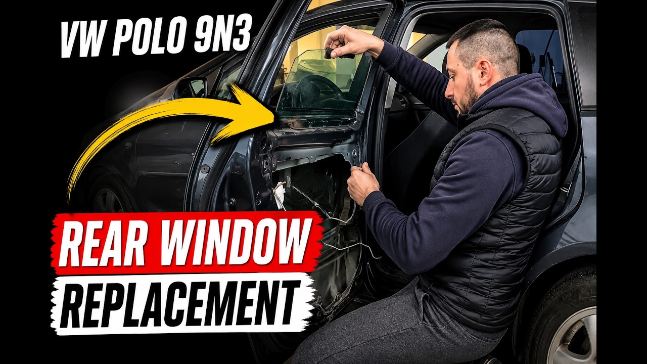 VW Polo 9N3 Repair Rear Left Window Replacement Linkes Fenster Ausbauen Inlocuire geam stanga spate