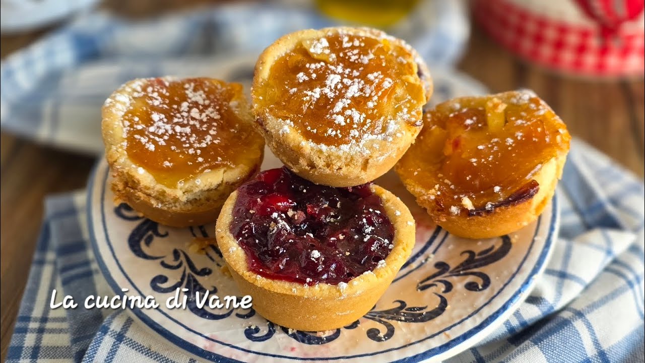 CROSTATINE DI MELE E MARMELLATA dolcetti senza burro golosi e facilissimi