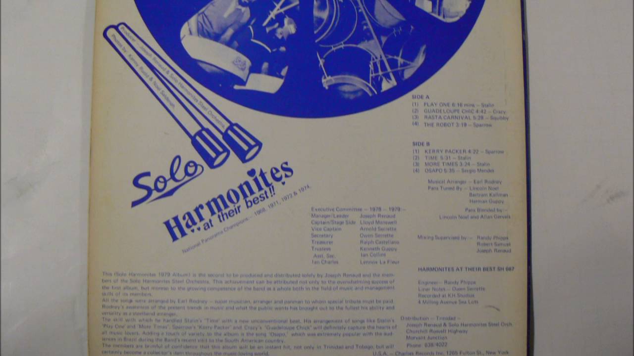Solo Harmonites Steel Orchestra : Black Stalin's 