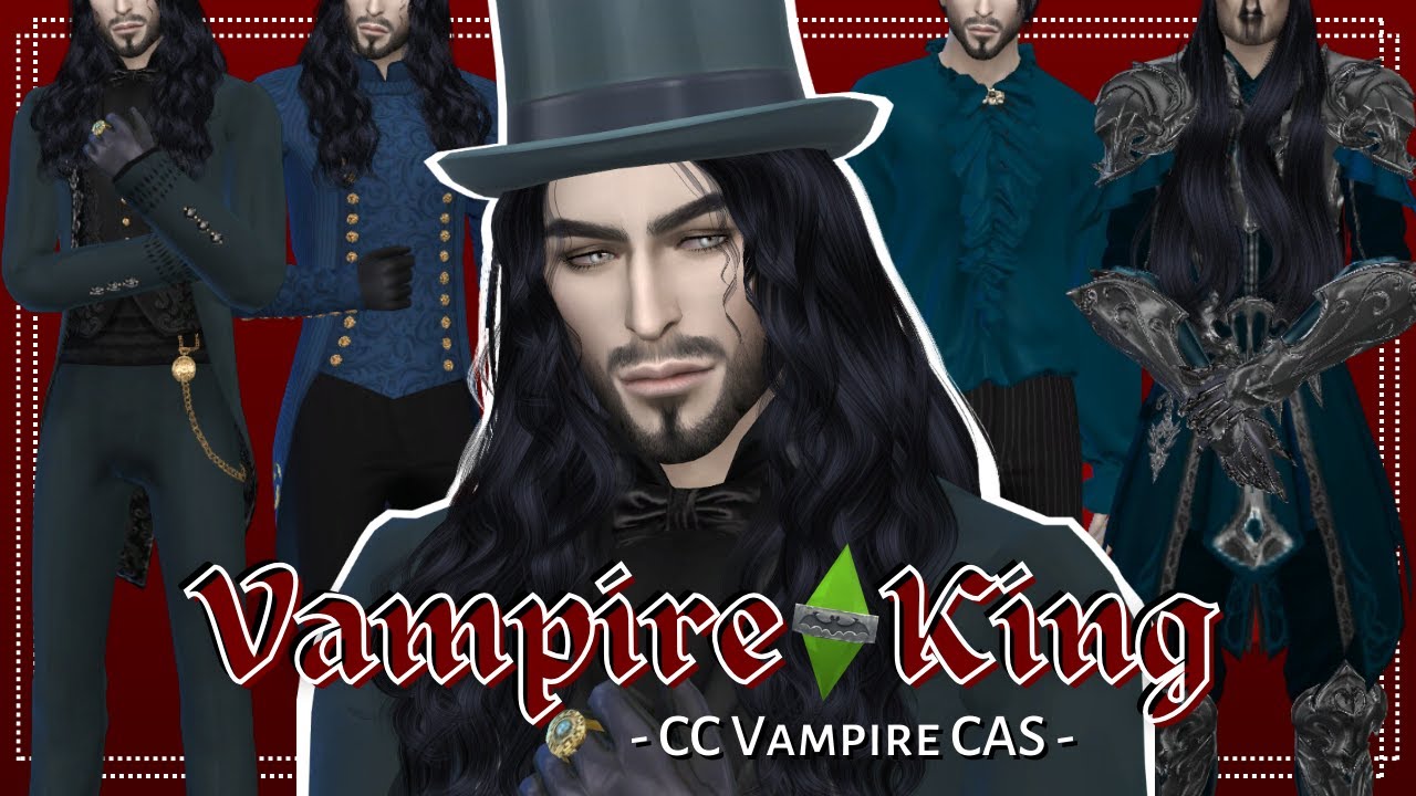 Vampire King 🦇 The Sims 4 Halloween CAS + Full CC List 🧛 Kyrian Drahomir ⚰️