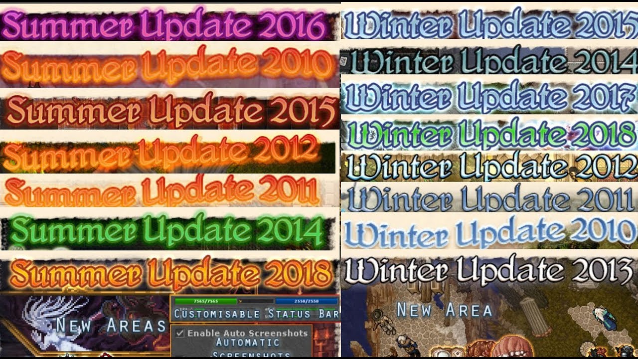 TOP 10 ACTUALIZACIONES QUE MARCARON TIBIA EN LOS ULTIMOS A&Ntilde;OS