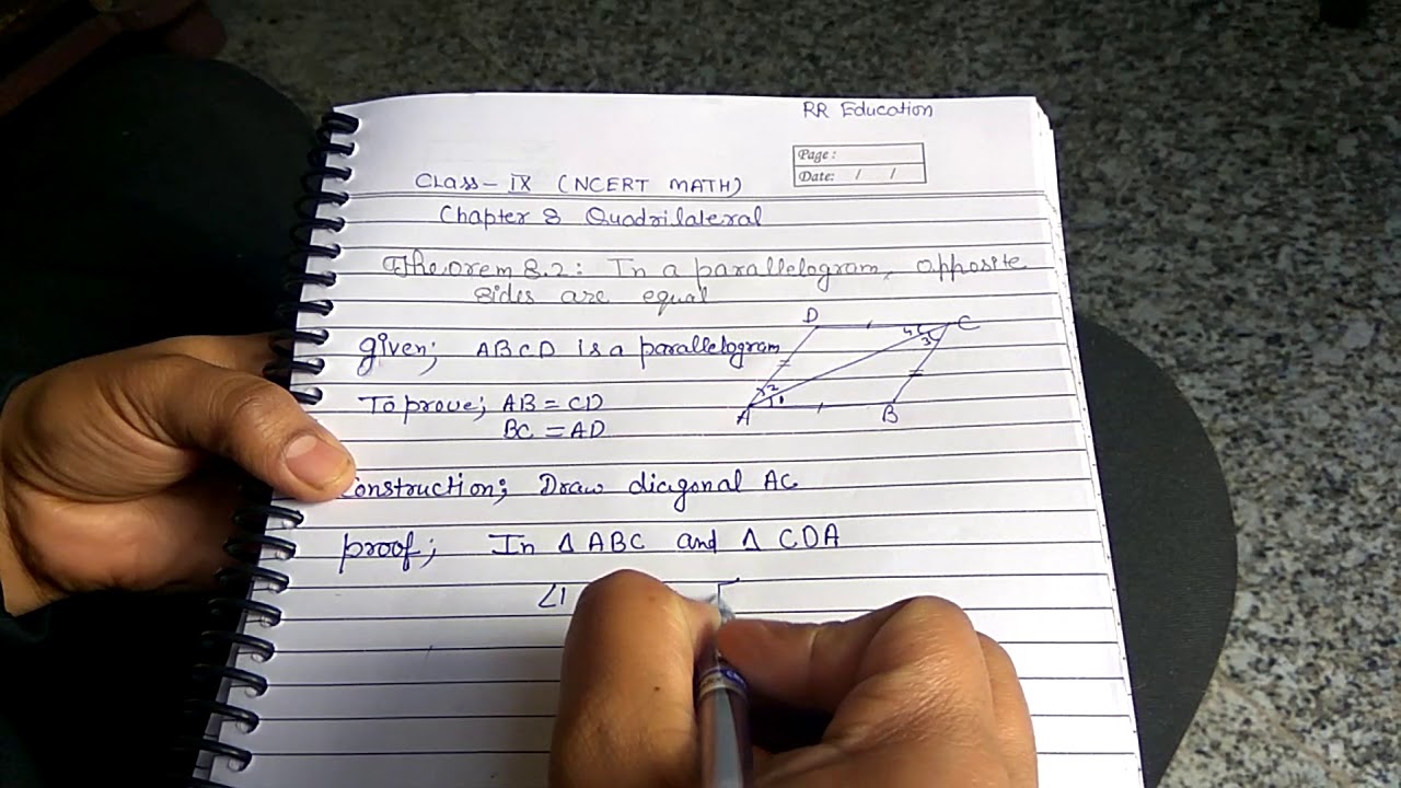 Class 9,  Chapter 8  Quadrilateral (Ncert) ,  Theorem 8.2