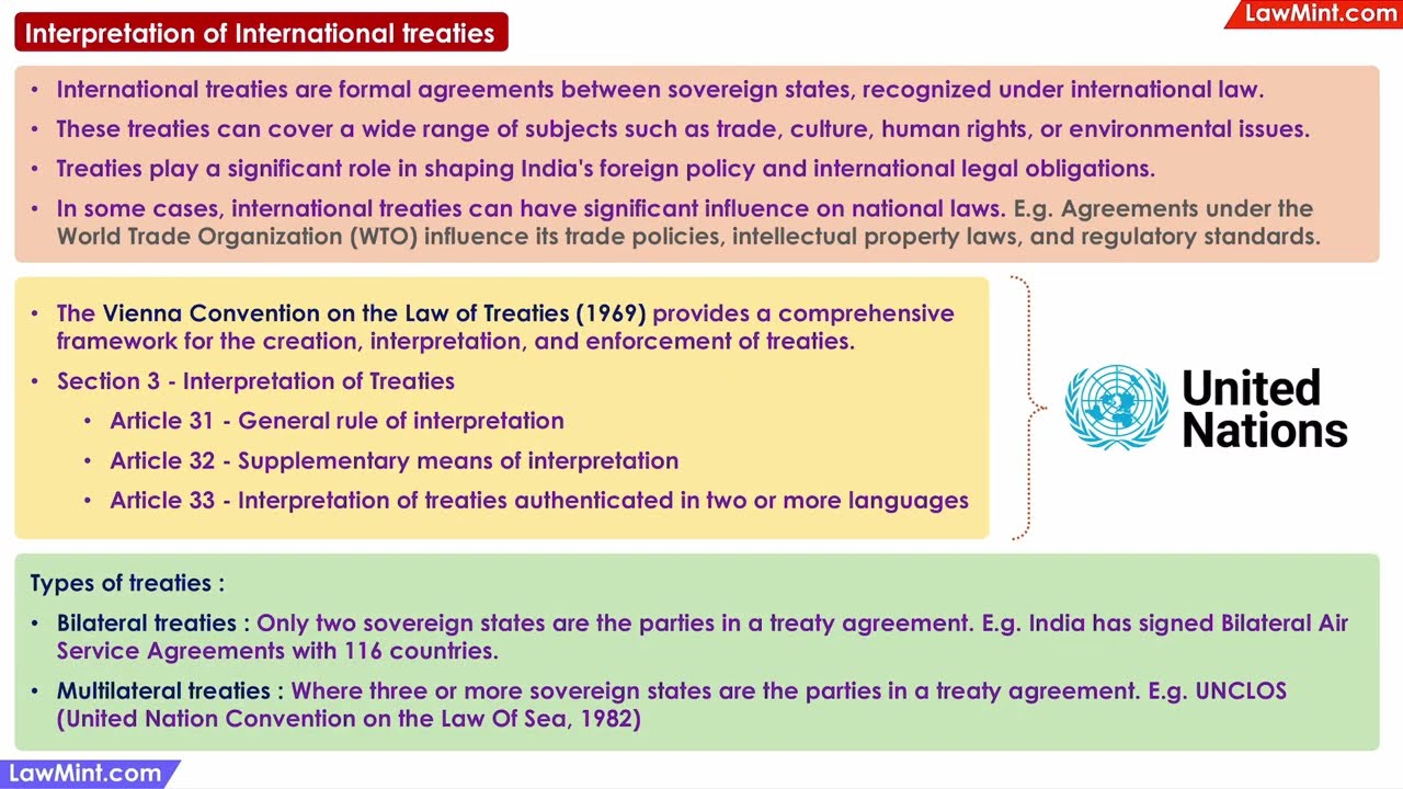 Interpretation of International treaties - Interpretation of Statutes