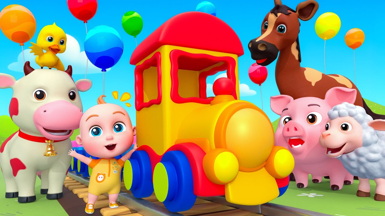 Trem Na Fazenda | Conhecer Amigos Animais | Farm Song | Pulka em Português - Músicas Infantis
