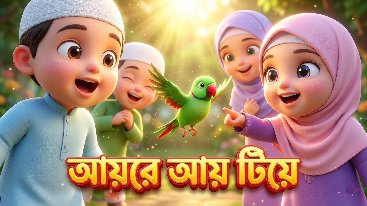 আয়রে আয় টিয়ে | Bangla Kids Islamic Song | Little Muslim Toons