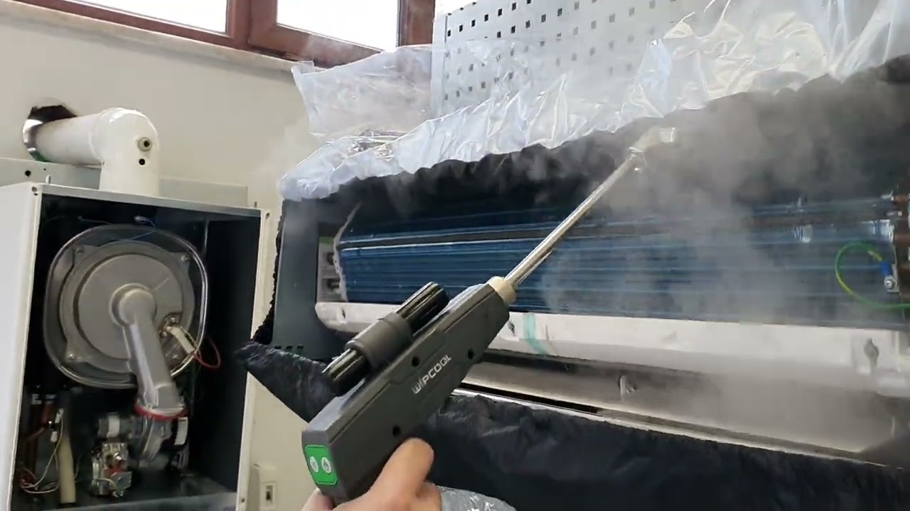 Buharlı temizleme makınası ile klima iç ünite temizliği - Wipcool C30s