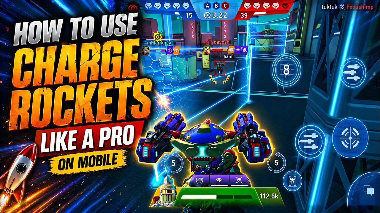 👉 HOW TO USE CHARGE ROCKETS ON MOBILE 😱🔥 PRO SETTINGS + AIM TIPS | Mech Arena