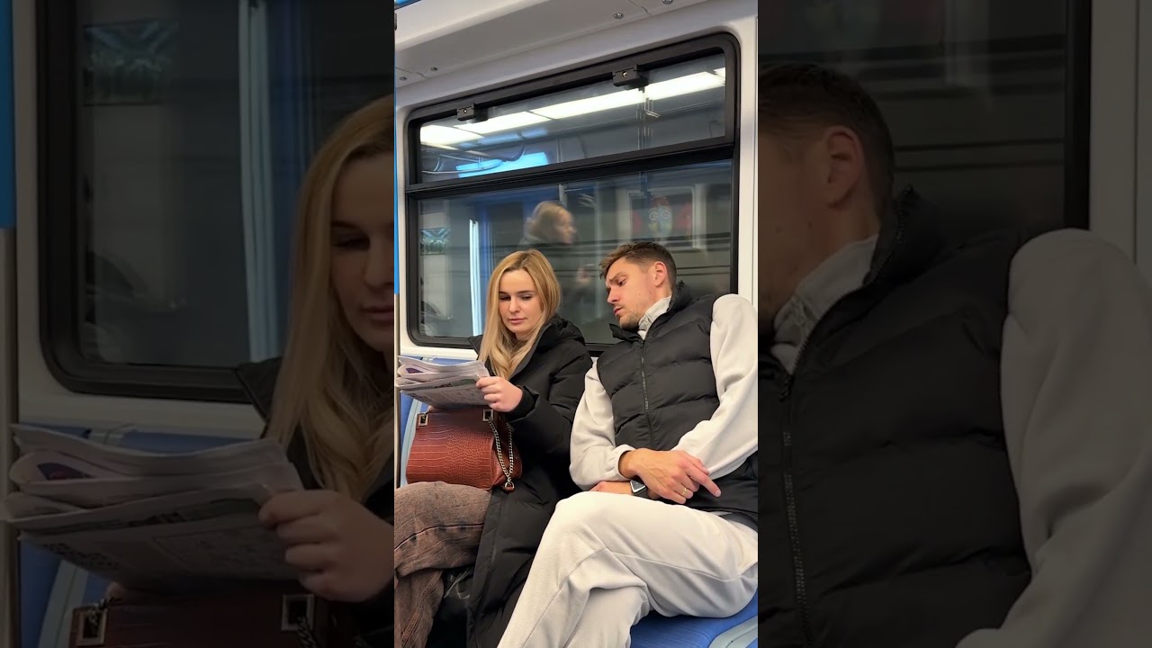 What she was reading on the subway shocked me 😱 #AlexEasy #Subway #Pranks