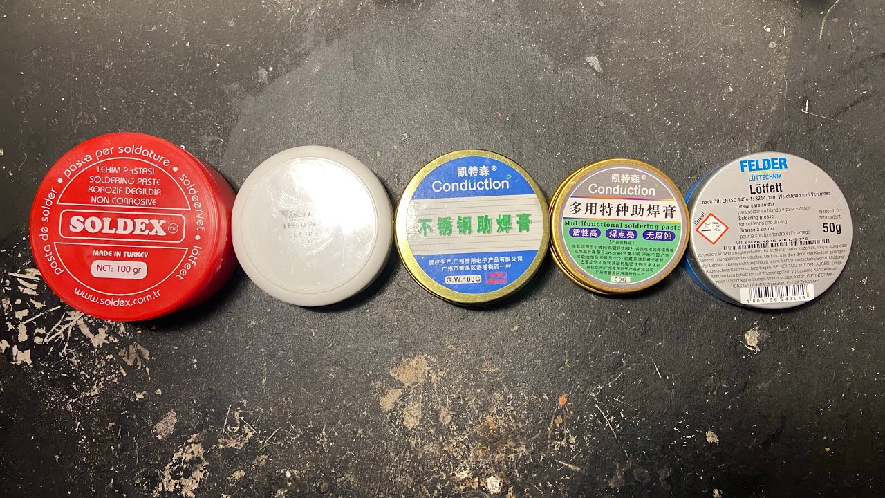 Test soldering flux paste felder,soldex,conduction,tassol