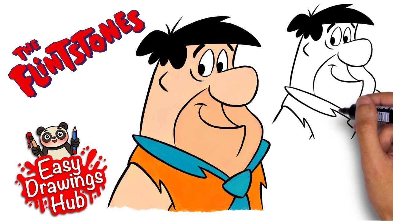How to draw Fred Flintstone from The Flintstones