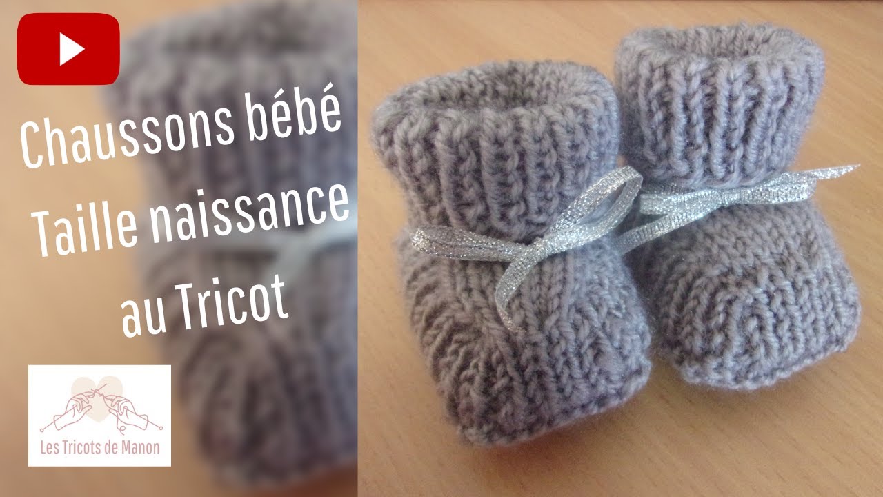 Chaussons bébé taille naissance au tricot