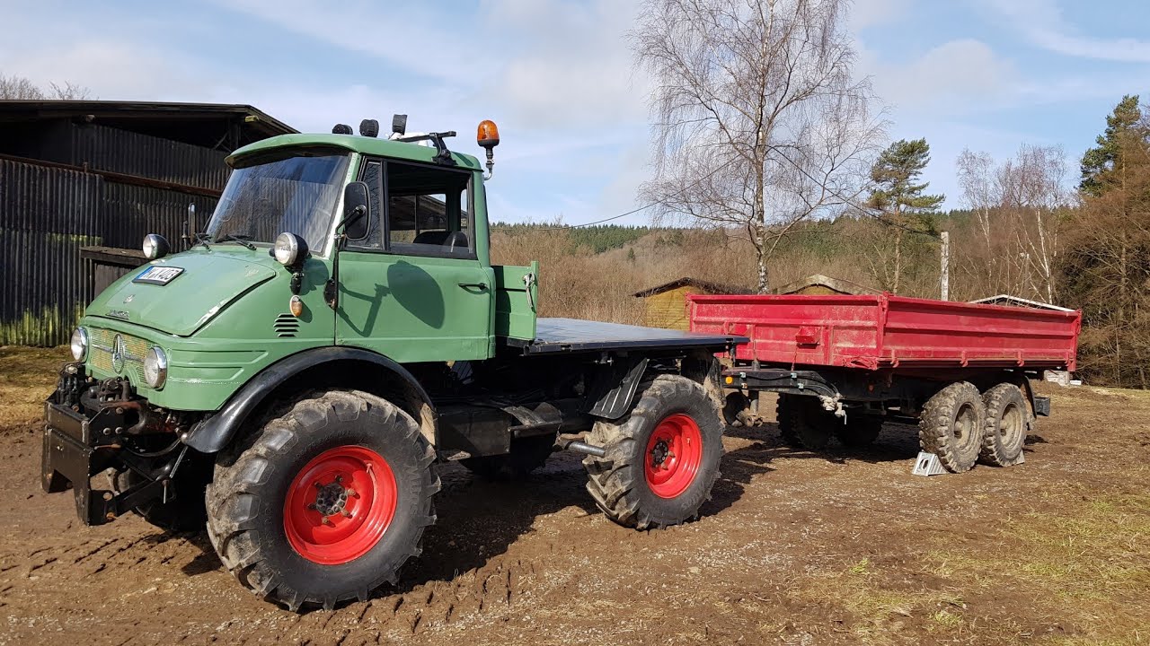 Unimog 406 / 403 Anhänger ankuppeln Traktor