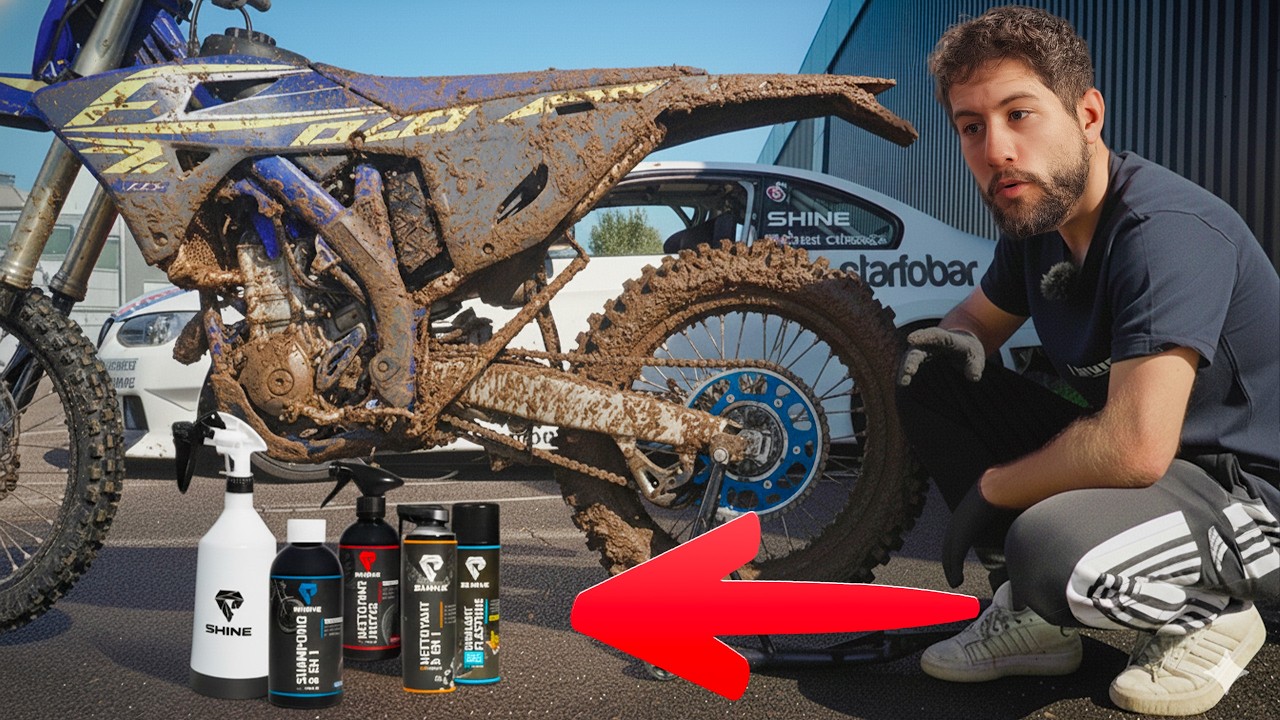 Les produits SHINE ULTIME pour nettoyer sa moto après une session OFF ROAD