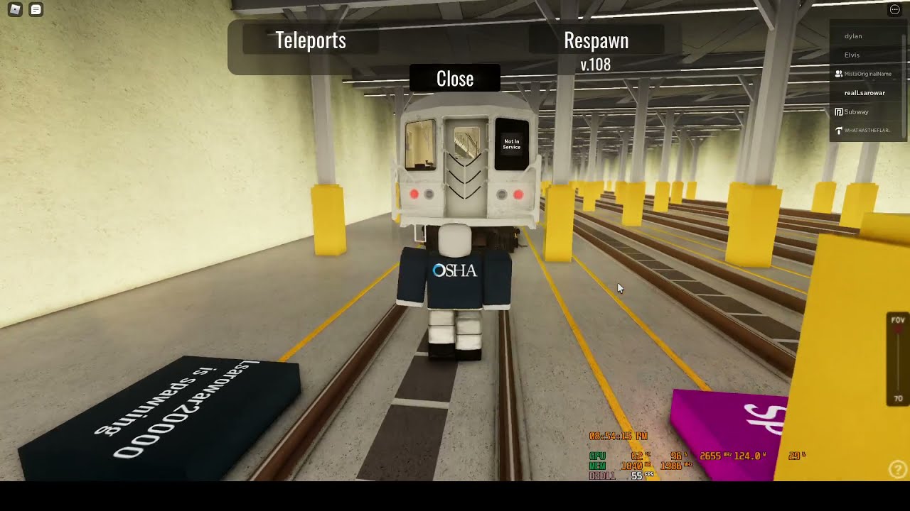 [ROBLOX] Operating trains in The Subway Initiative game.