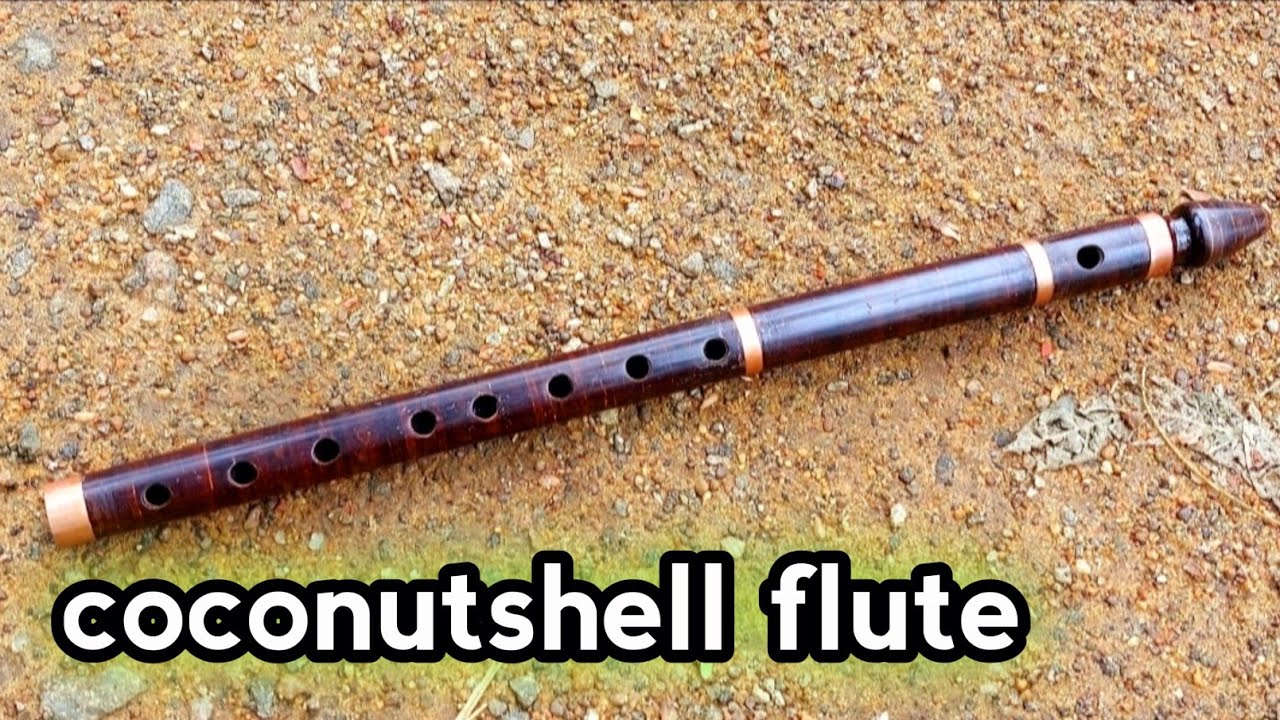how to make useful flute in coconut shell/handmade craft/ പുല്ലാം കുഴൽ