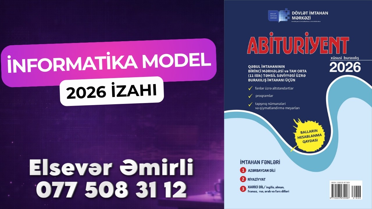 Abituriyent jurnalı 2026 İnformatika Model sualların ətraflı izahı
