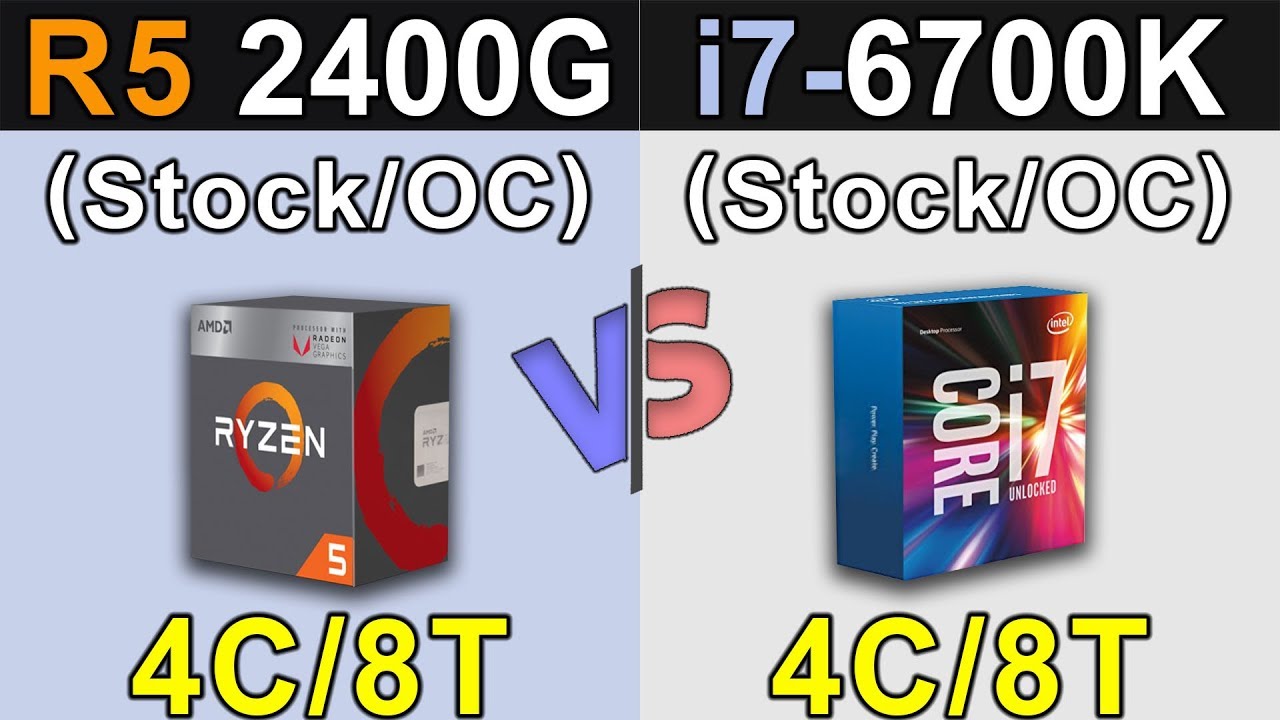 Ryzen 5 2400G Vs. i7-6700K | Stock and Overclock | New Games Benchmarks