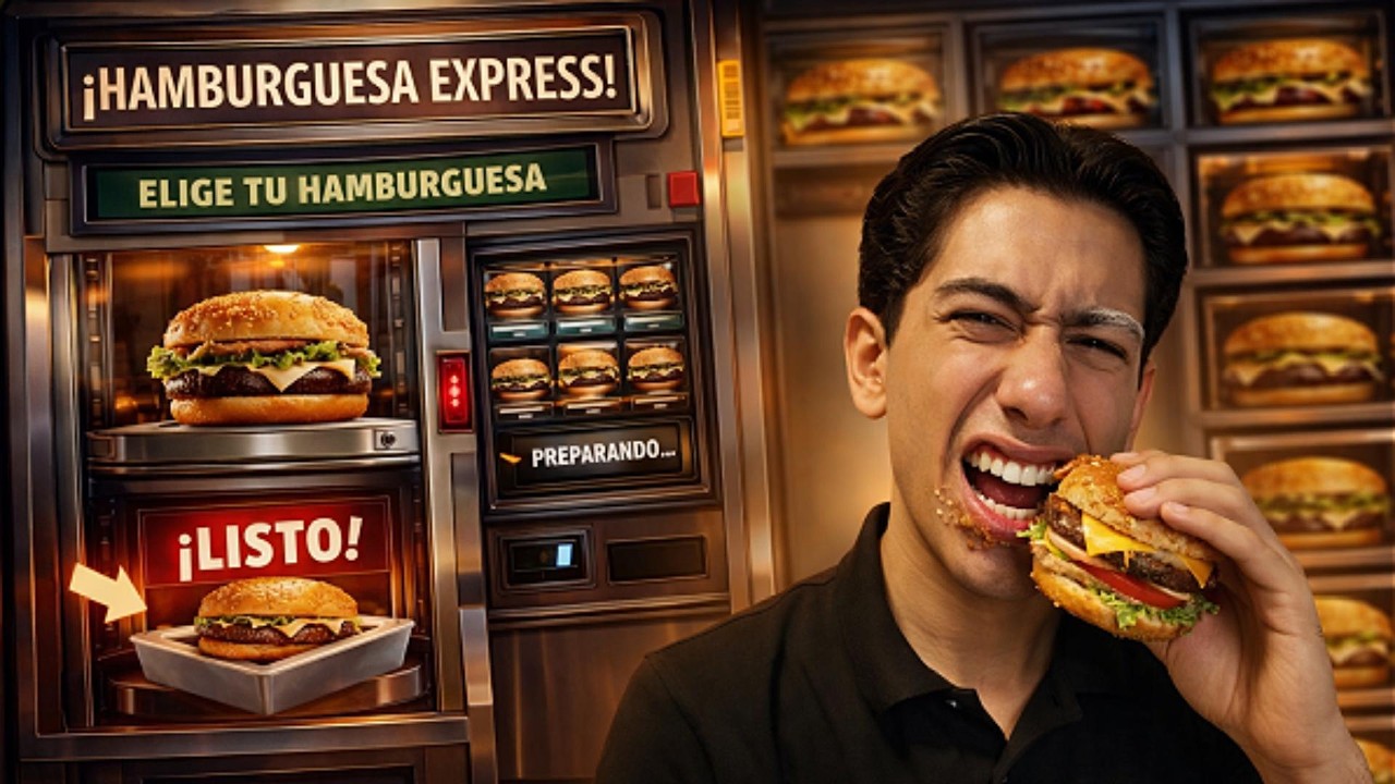 ¡PROBANDO HAMBURGUESAS DE MÁQUINA EXPENDEDORA! 🍔