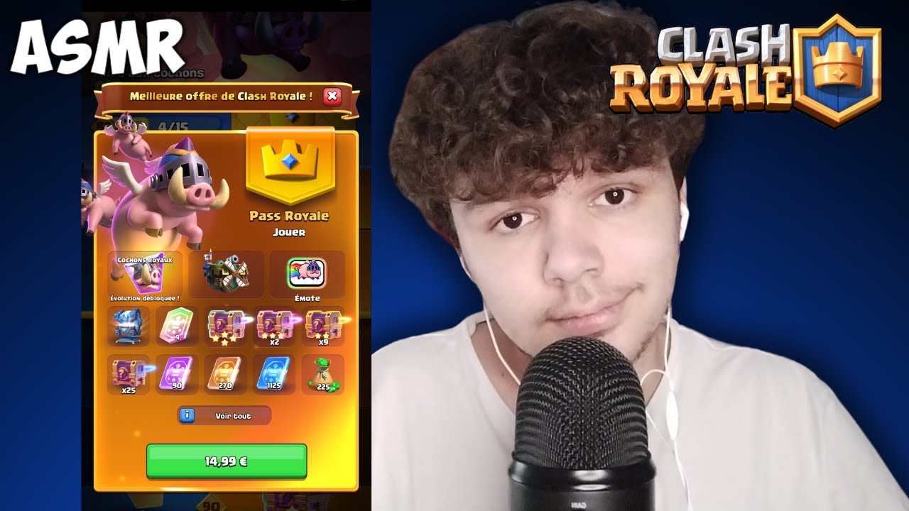 ASMR CLASH ROYALE : MEGA PACK OPENING DU PASS ROYALE + RÉCOMPENSES BONUS !