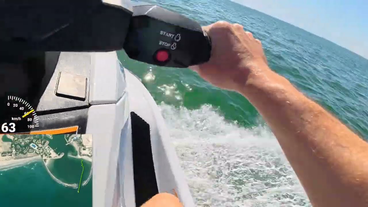 jet ski with dolphins, and telemetry data, Hawana Salalah Oman
