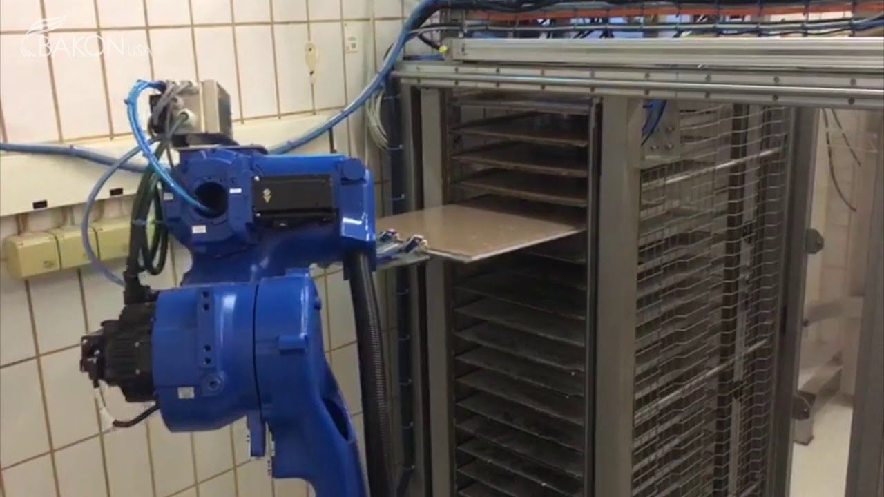 Robotic Arm with gearwheel depositor by Bakon USA Food equipment