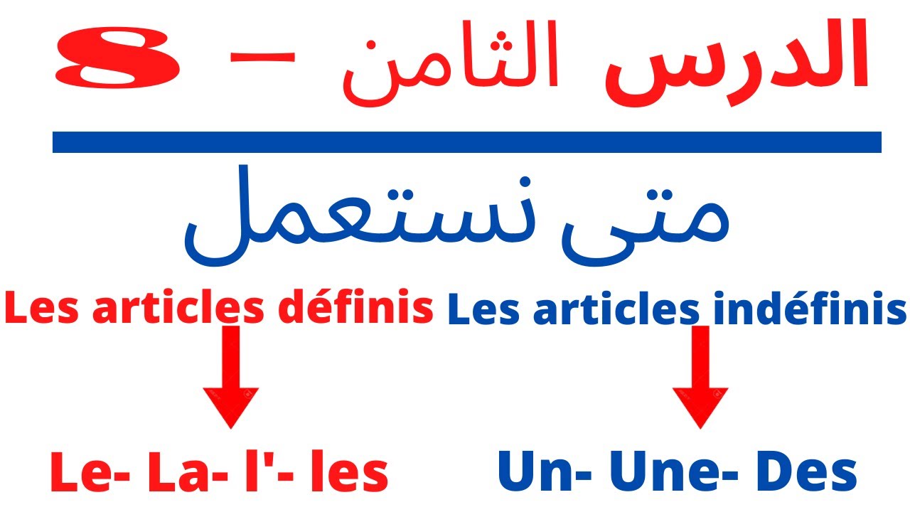Le, la, les / un, une, des : أدوات التعريف في اللغة الفرنسية