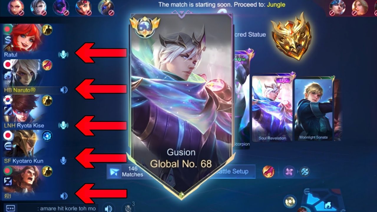 I Met the Dream Team in Mythic 46★ – Gusion Full Ranked Gameplay 2025 | Mobile Legends