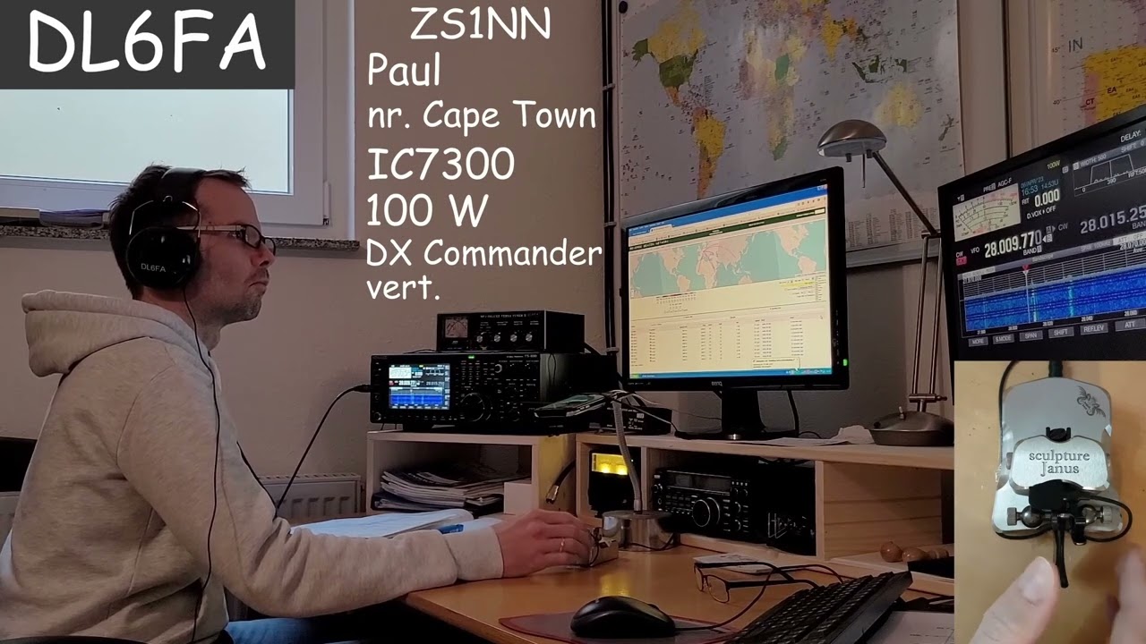 CW DX QSO DL6FA with ZS1NN 9400km to South Africa Morse basic Telegrafie 21WPM DOK F38 Begali Janus