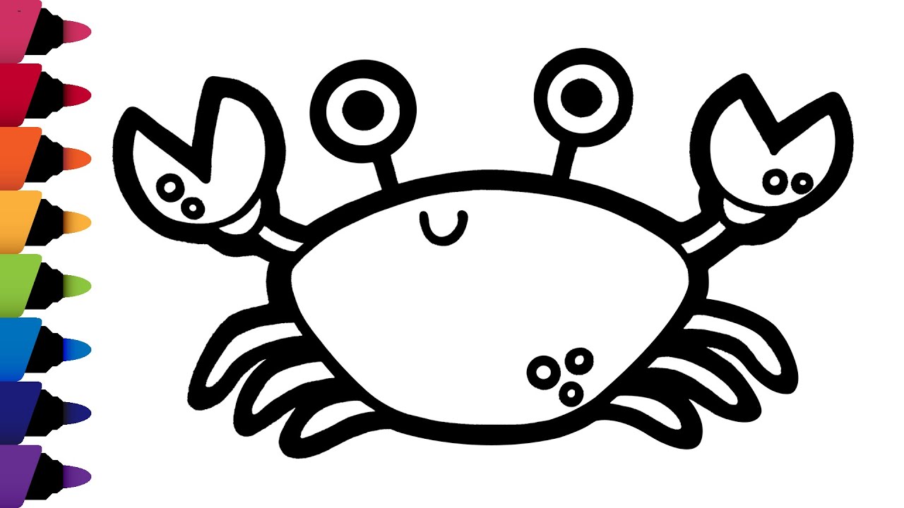 꽃게 그리기 색칠하기 | 어린이,유아 미술  How to Draw a Crab step by step - Easy Drawings
