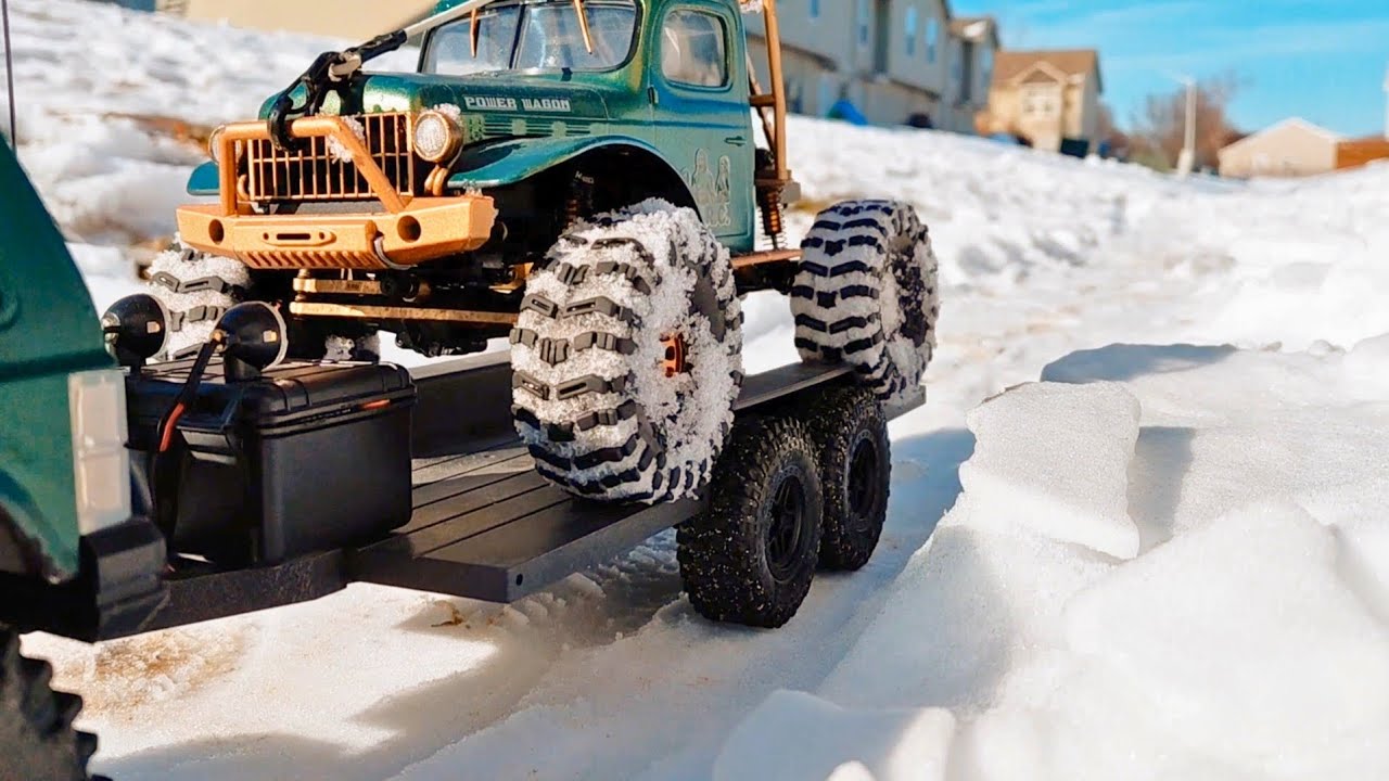 Injora Flatbed Trailer w/ JJRC 8809 XJ Cherokee 