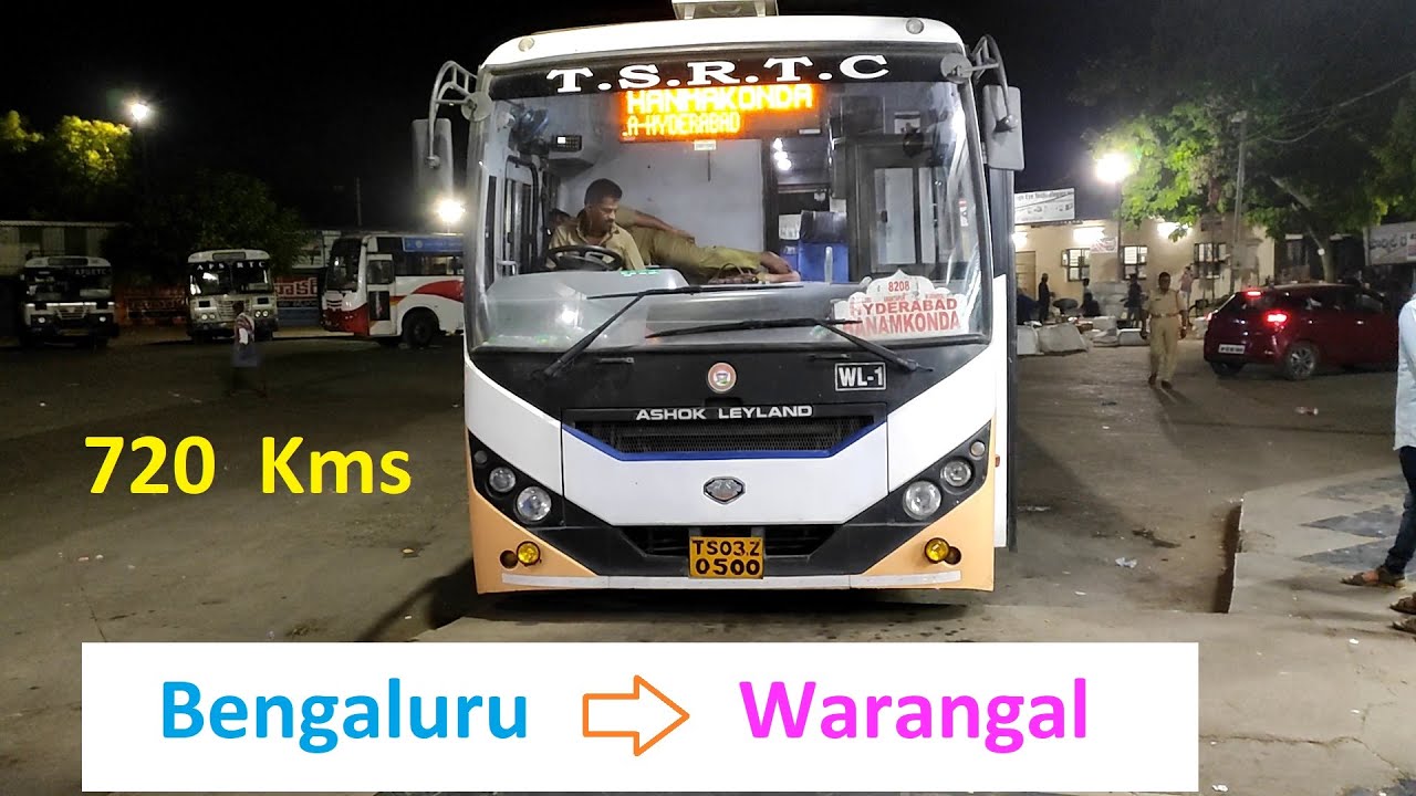Bengaluru to Warangal .. TSRTC Bus Journey