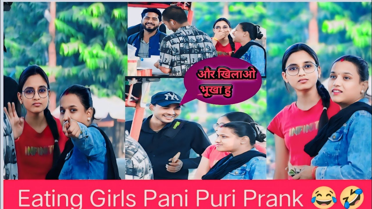 Eating girl pani puri prank😂🤣