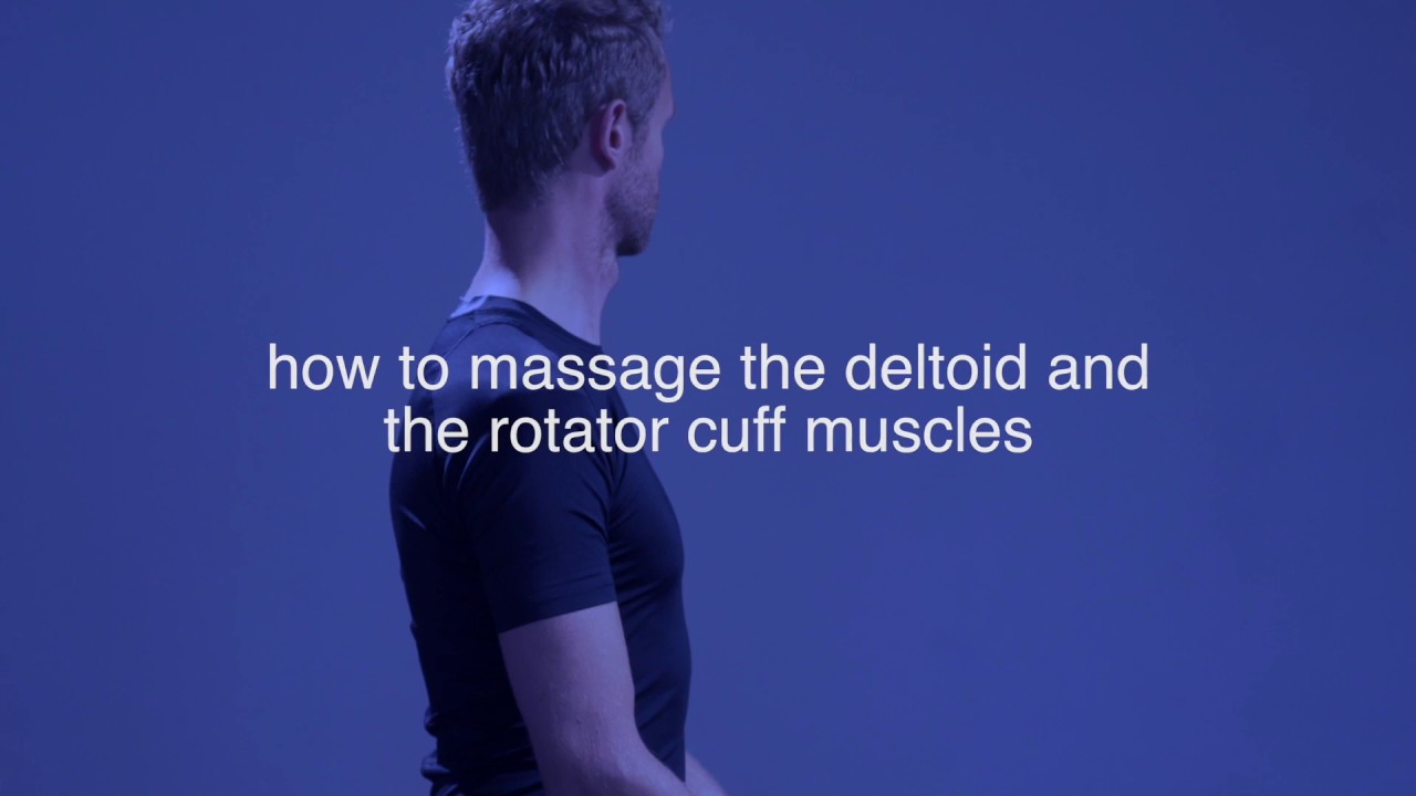 How to massage the deltoids and rotator cuff muscles with a percussive massager | Massage tips