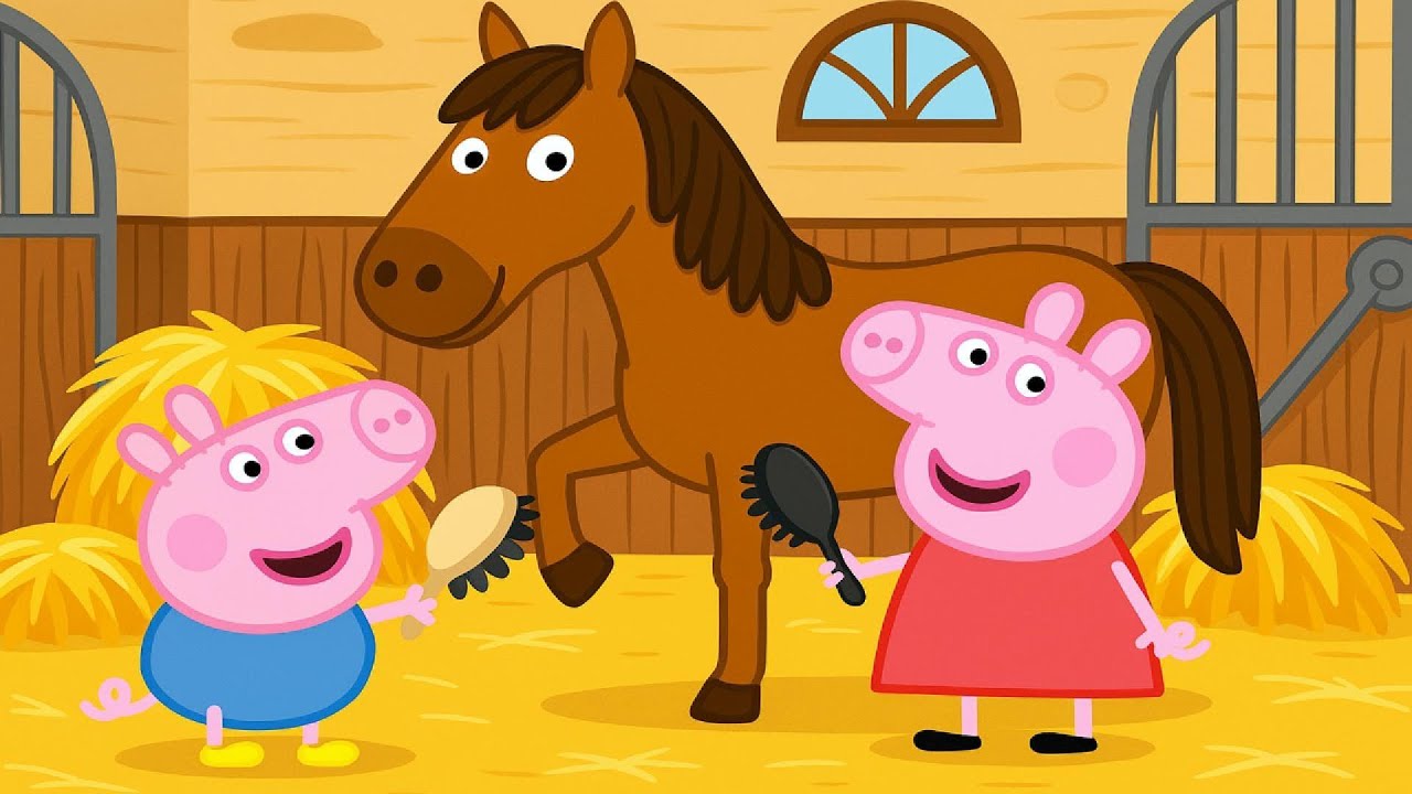 Peppa Pig : Brushing the Horse Goes Wrong! 🐴😂 A Funny Stable Adventure | Peppa Pig Animation