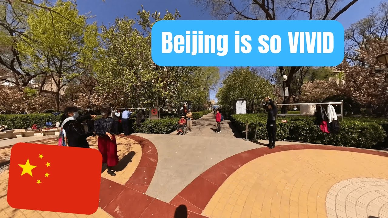 Sunny Saturday walk at Guanyuan 官园 park / area | 4K POV ASMR Beijing, China Walking views and people