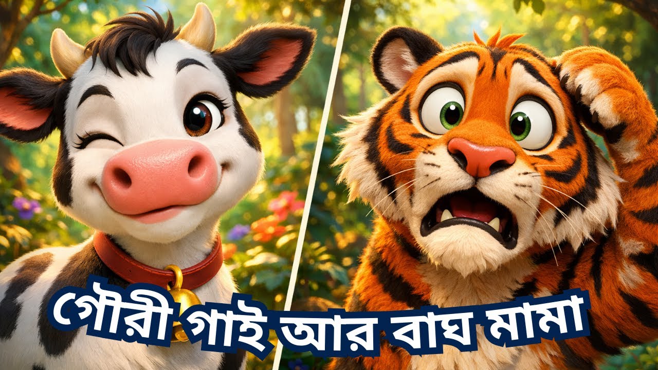 The Clever Cow and the Foolish Tiger 🐄🐯 | Moral Story for Kids | Bangla Cartoon