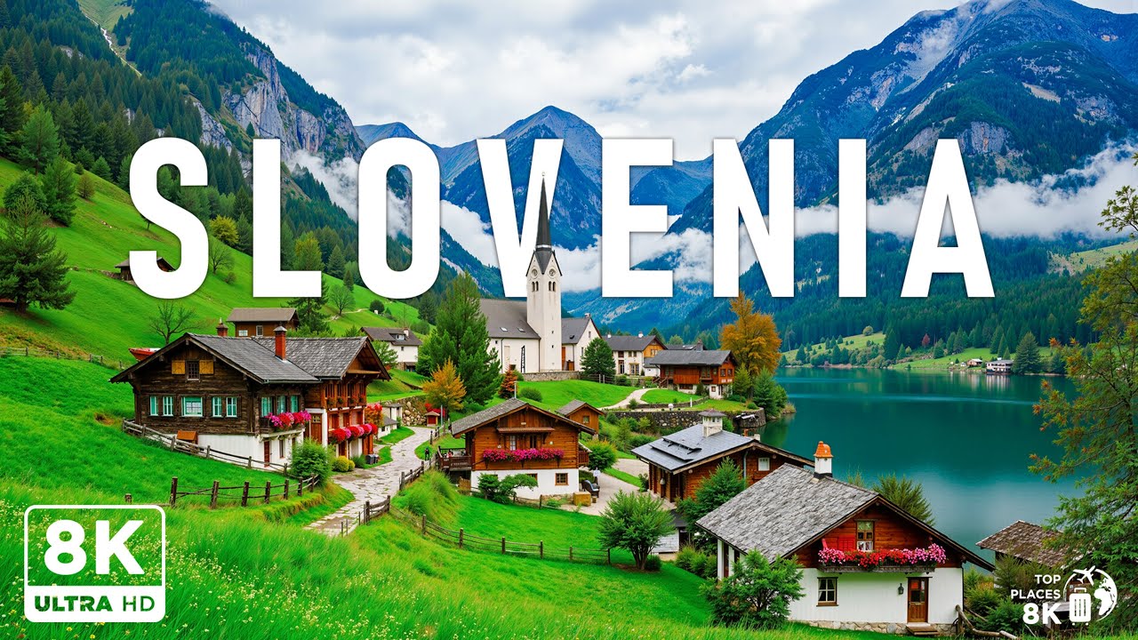 Весенняя природа Словении 8K 🇸🇮 | Изумрудные реки, альпийские деревни