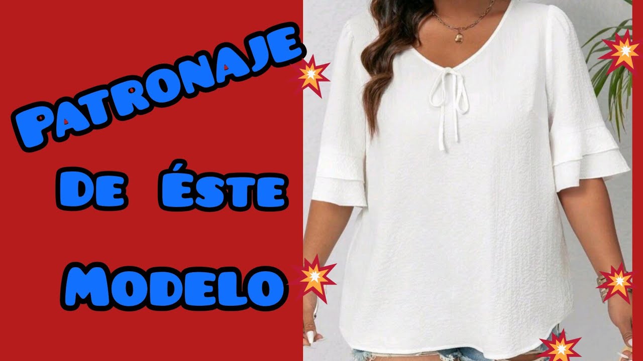 PATRÓN DE BLUSA CON MANGA DE DOS OLANES