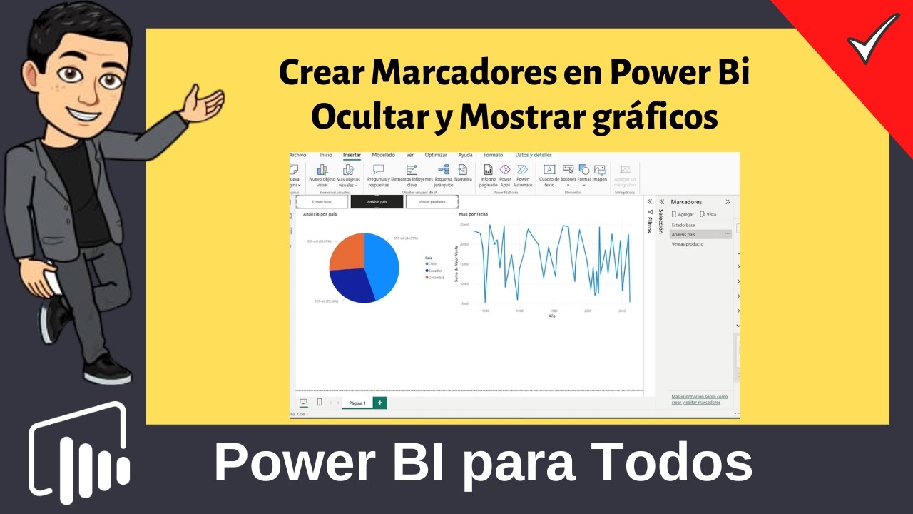 #3 Crear Marcadores en Power Bi Ocultar y Mostrar gráficos